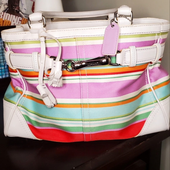 Coach Sailing Stripes Hampton Bag - Picture 1 of 11